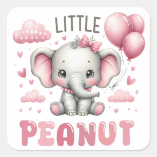 Adorable Girl Little Peanut Square Sticker