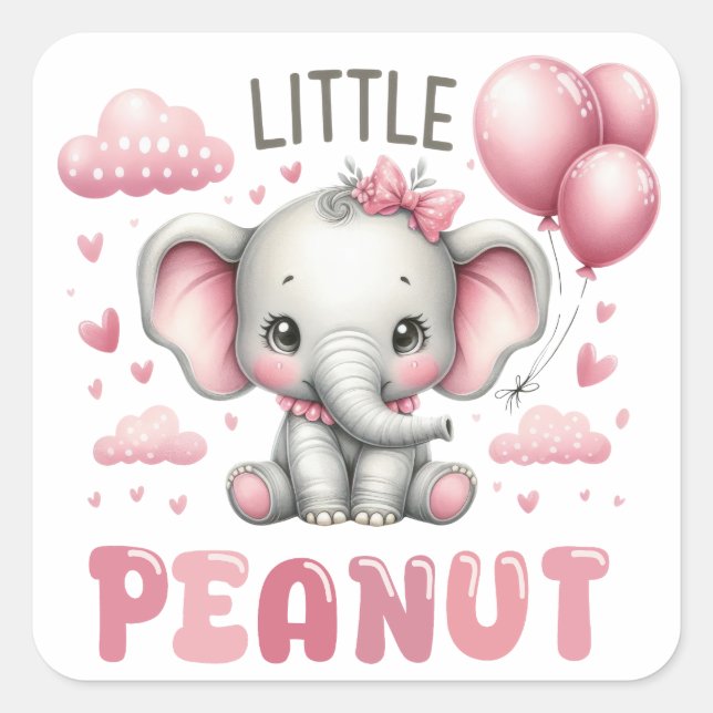 Adorable Girl Little Peanut  Square Sticker (Front)