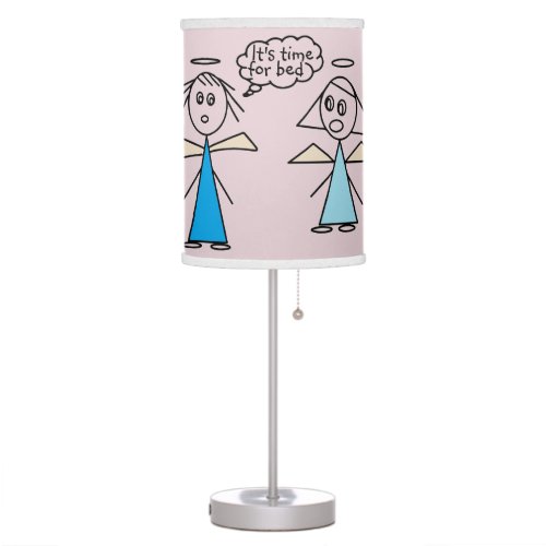 Adorable Girl Stick Figure Angels Talking Table Lamp