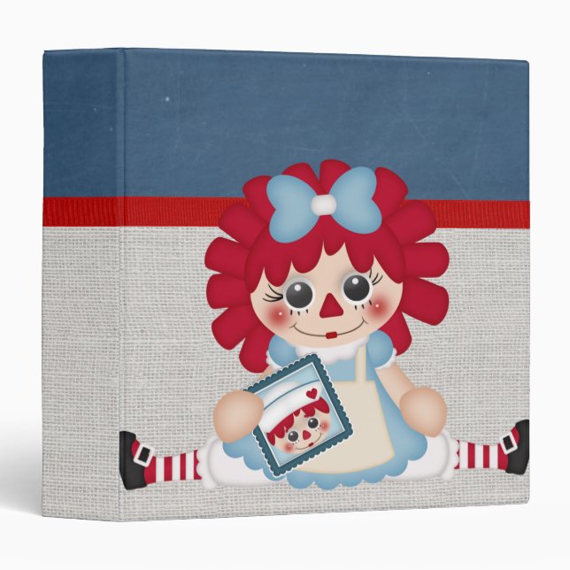 Adorable Girly Country Raggedy Rag Doll Binder (Front/Spine)