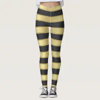 Black and Red Stripes Pattern Striped Leggings, Zazzle