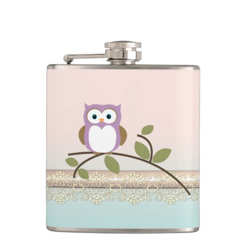 Adorable Girly Cute Owl Hip Flask