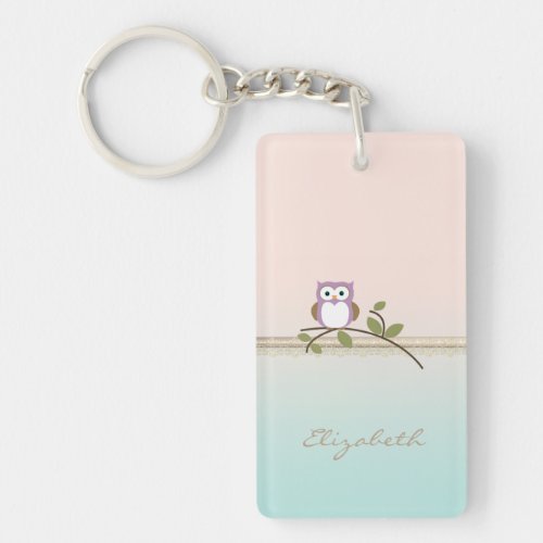 Adorable Girly Cute Owl Keychain