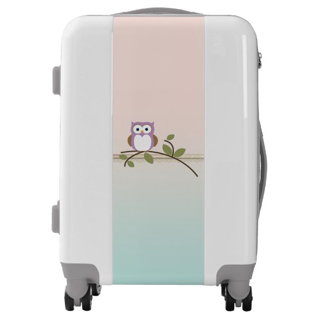 Adorable Girly Cute Owl Luggage (Front)