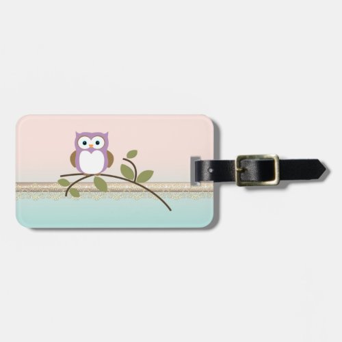 Adorable Girly Cute OwlPersonalized Luggage Tag