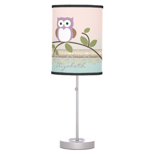 Adorable Girly Cute OwlPersonalized Table Lamp
