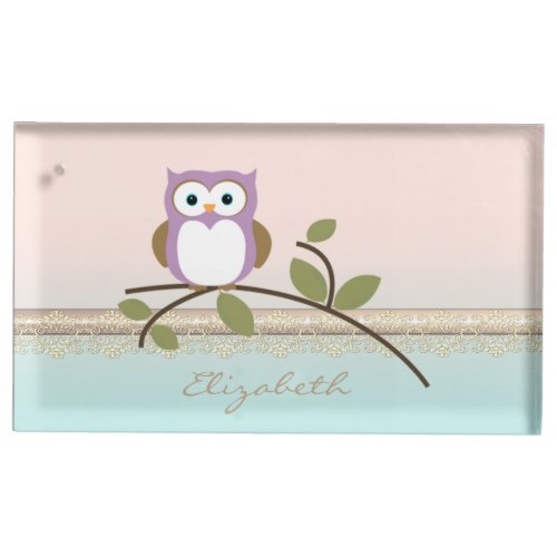 Adorable Girly Cute OwlPersonalized Table Number Holder