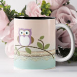 Adorable Girly Cute Owl,personalized Two-tone Coffee Mug at Zazzle