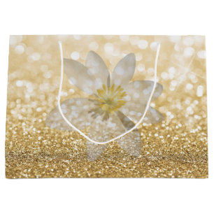 Adorable Girly,Daisy ,Glittery,Bokeh Large Gift Bag