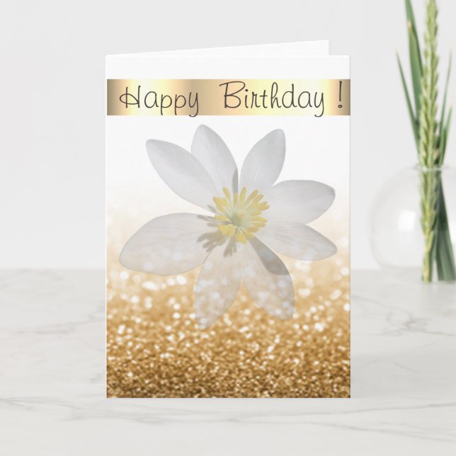 Adorable Girly,Daisy ,Glittery,Bokeh ,Personalized Card (Front)