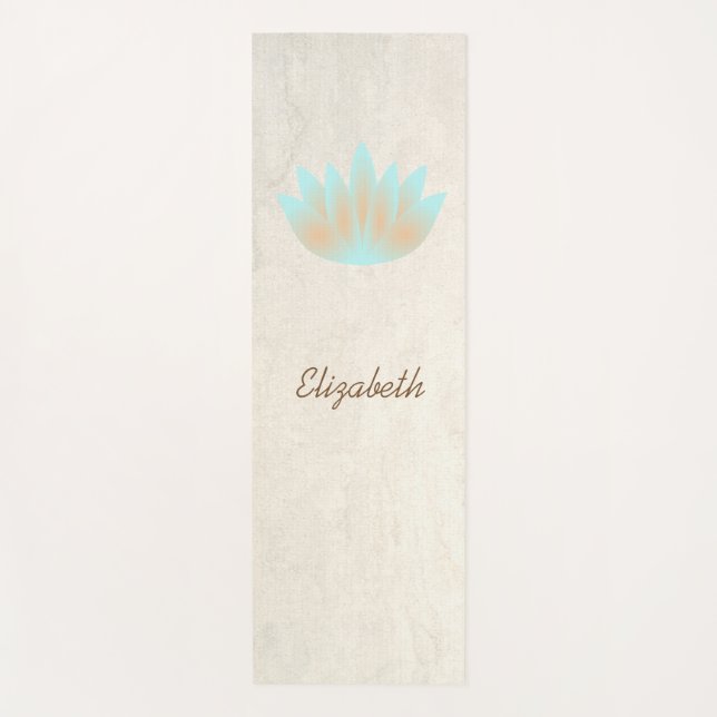 Adorable Girly  Lotus Flower -Personalized Yoga Mat (Front)