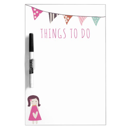 Adorable Girly PInk Things to Do Dry Erase Board
