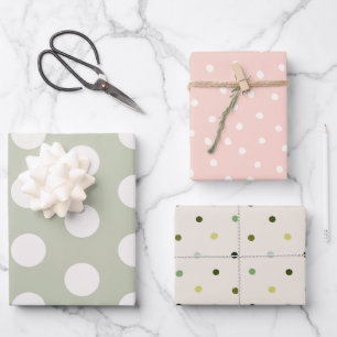 Adorable girly polka dots in pastel colors l Pink Wrapping Paper Sheets