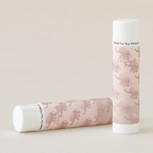 Adorable Glitter Elephants, Stripes- Personalized Lip Balm