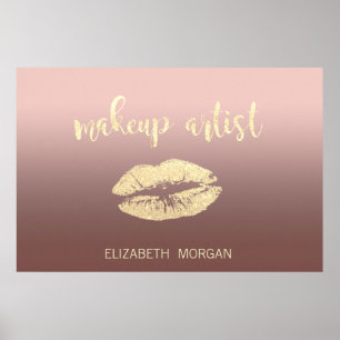 Adorable Glittery Lips,Kiss,Makeup artist Poster