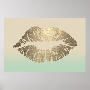 Adorable Glittery Lips,Kiss Poster