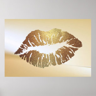 Adorable Glittery  Lips,Kiss Poster