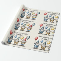 Adorable Gnome Birthday Illustration with Balloons