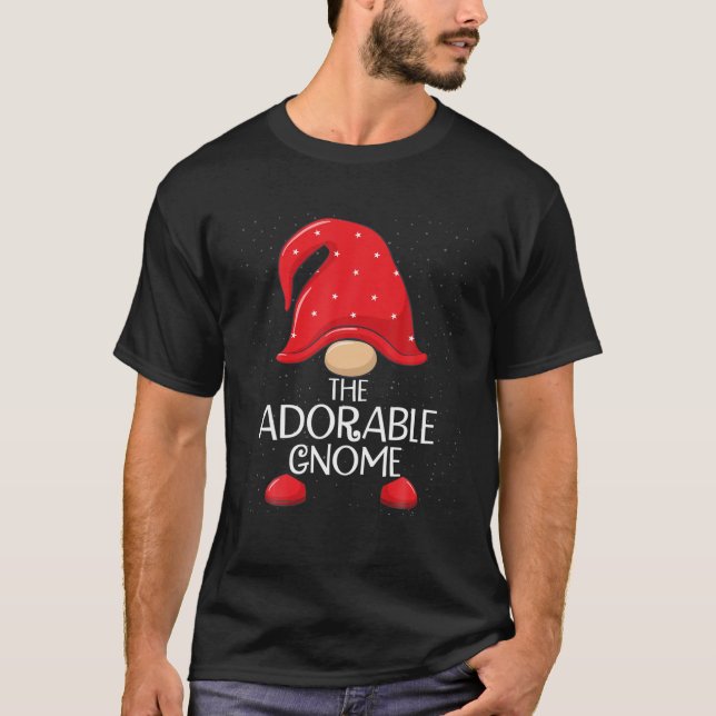 Adorable Gnome Matching Family Group Christmas Par T-Shirt (Front)