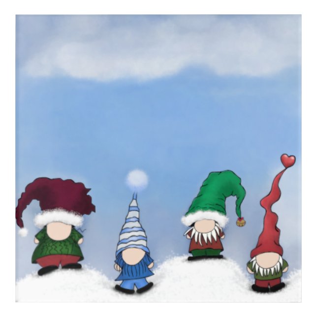 Adorable Gnome Posse Acrylic Print (Front)