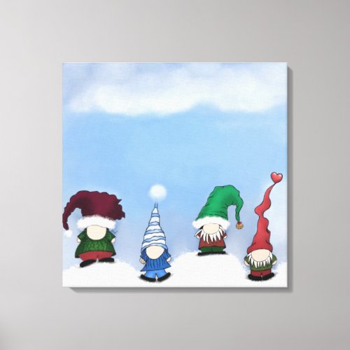 Adorable Gnome Posse Canvas Print