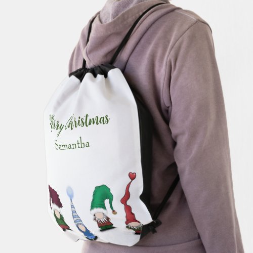 Adorable Gnome Posse Drawstring Bag