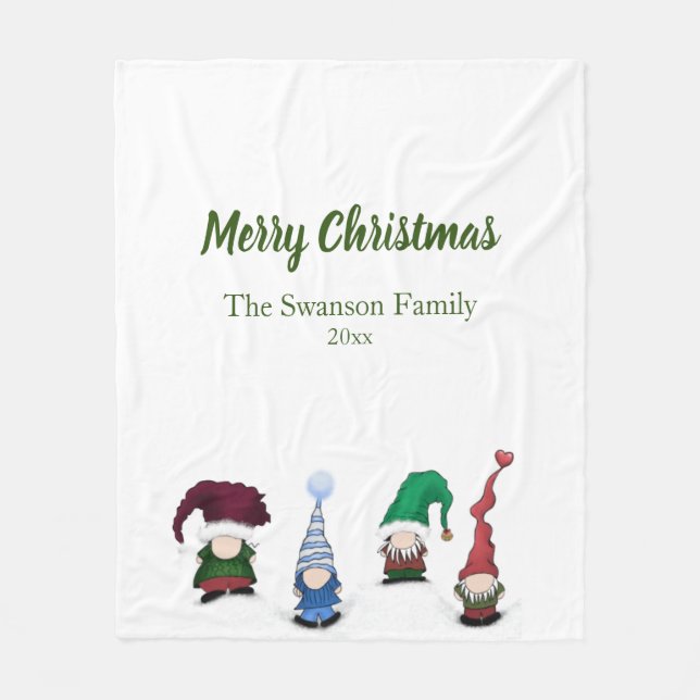 Adorable Gnome Posse Fleece Blanket (Front)