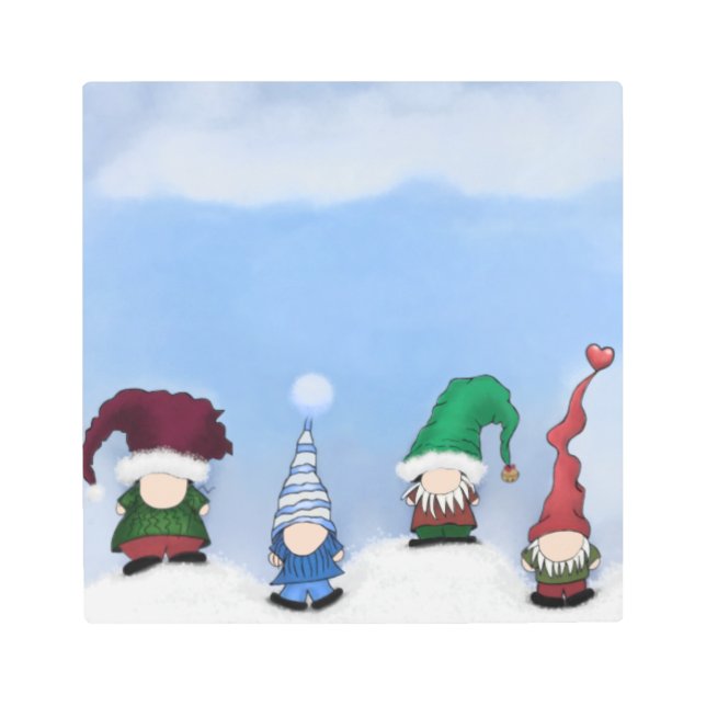 Adorable Gnome Posse Metal Print (Front)