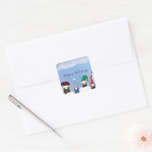Adorable Gnome Posse Square Sticker (Envelope)