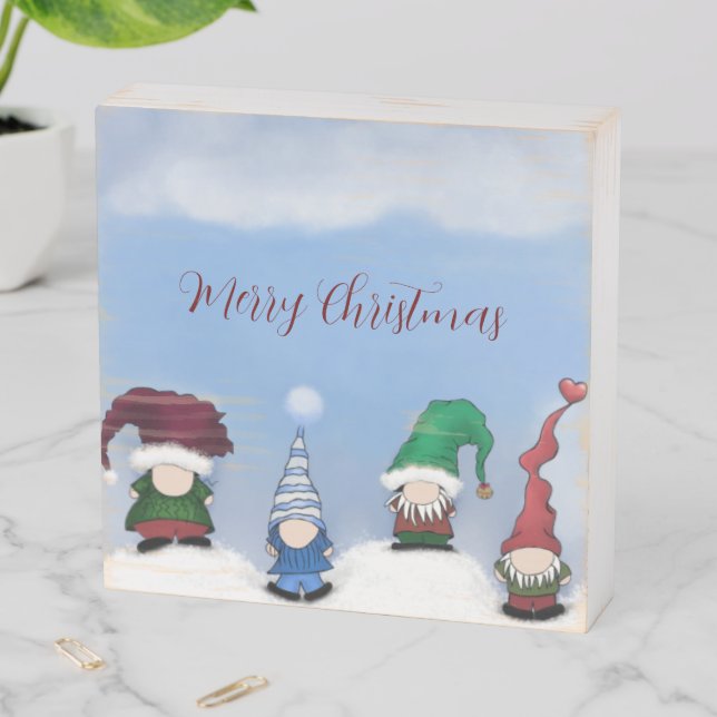 Adorable Gnome Posse Wooden Box Sign (In Situ Horizontal)
