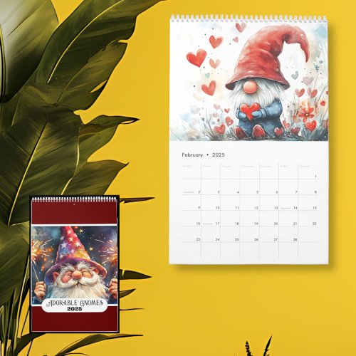 Adorable Gnomes 2025 Single Page Calendar