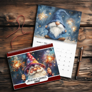 Adorable Gnomes 2027 Two Page Large Calendar