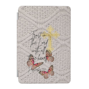 Adorable Godly Knitwear Rose Butterflies Cross iPad Mini Cover