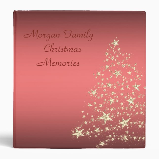 Adorable Gold Christmas Tree Binder (Front)