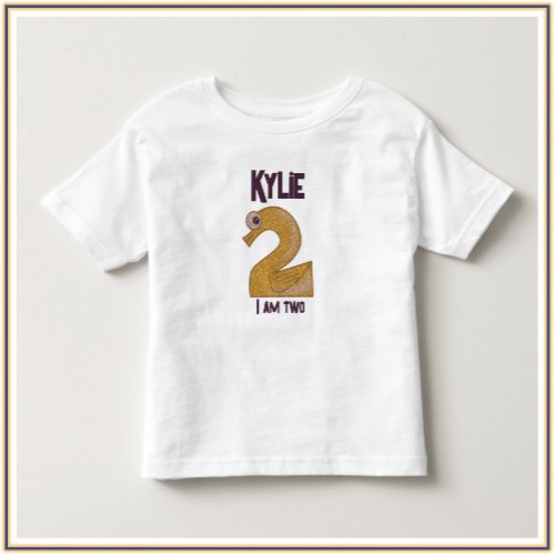 Adorable Gold  Dark Purple I AM TWO Toddler T_shi Toddler T_shirt