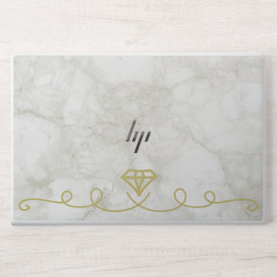 Adorable Gold Diamonds, Marble HP Laptop Skin