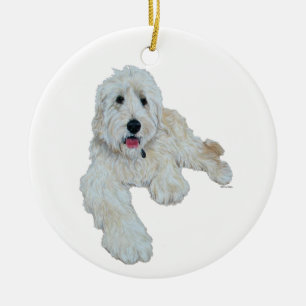 Adorable Goldendoodle Ceramic Ornament