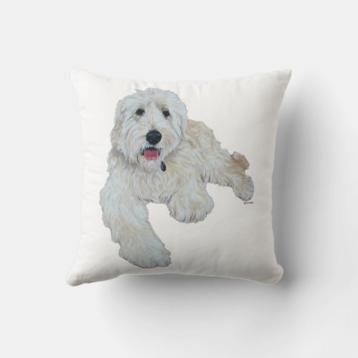 Adorable Goldendoodle Throw Pillow Zazzle