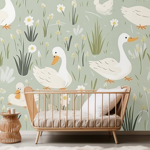  Adorable Goose Meadow Seamless Pattern  Wallpaper