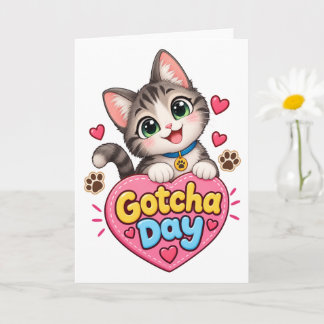 Adorable Gotcha Day Cat Card