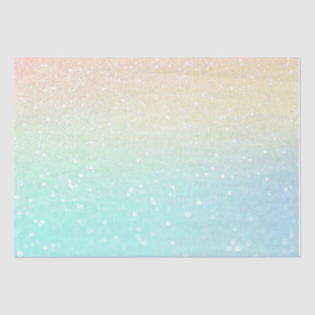 Adorable Gradient Glitter, Green, Peach  Tissue Paper (Front)