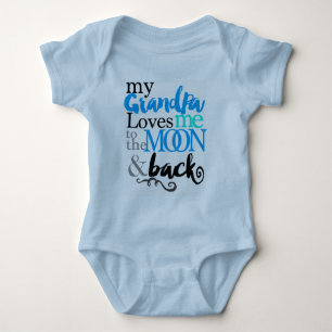 Adorable Grandpa Loves Me Up To The Moon - Baby Bodysuit
