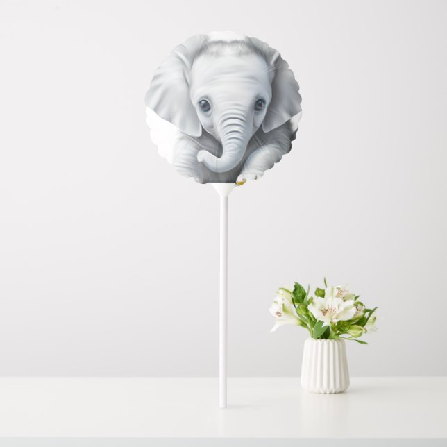 Adorable Gray Baby Elephant  Balloon (In SItu)