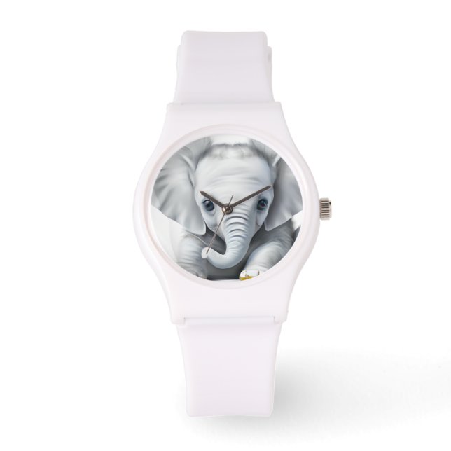 Adorable Gray Baby Elephant  Watch (Front)