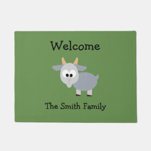 Adorable Gray Goat Doormat