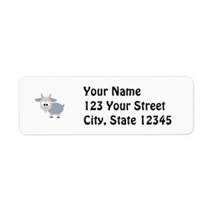 Adorable gray goat label