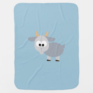 Adorable gray goat swaddle blanket