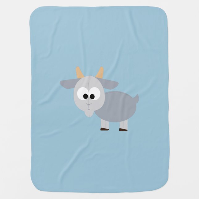 Adorable gray goat swaddle blanket (Front)