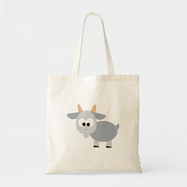 Adorable gray goat tote bag (Front)