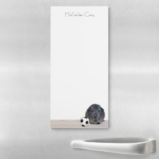 Adorable Gray Guinea Pig Black White Soccer Ball Magnetic Notepad